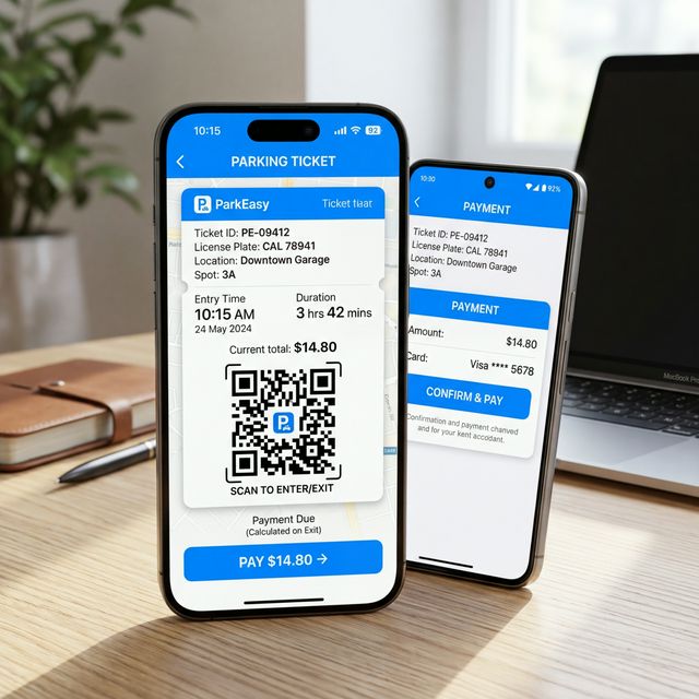 Interfaz de usuario de la app móvil ParkingApp