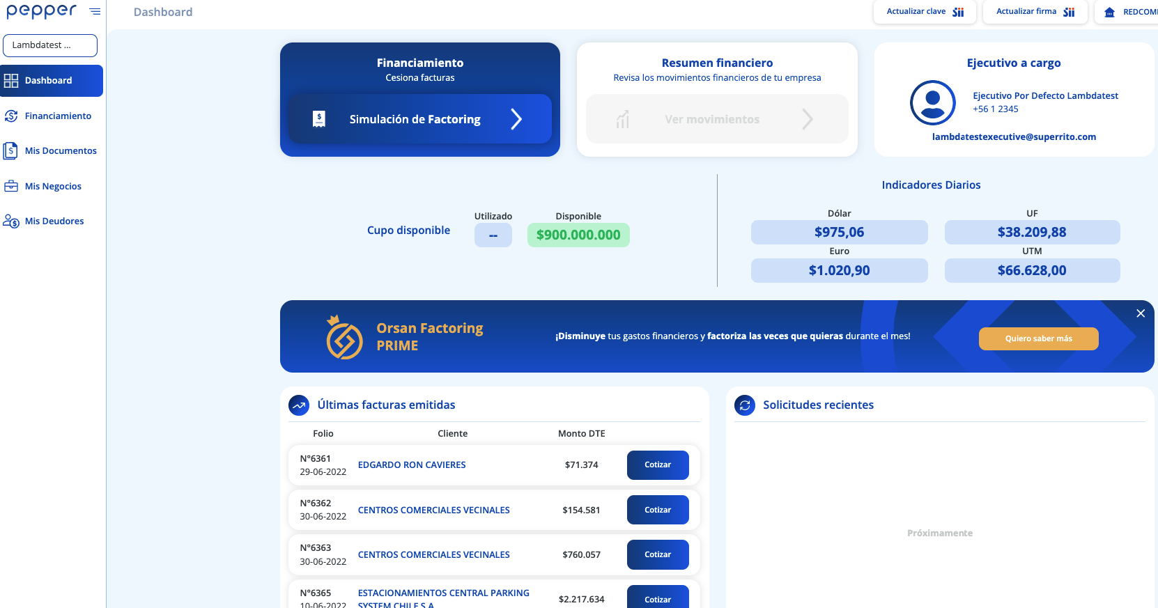 Software de gestión Factoring